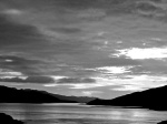 cloud filled sky over the Sound of Sleat
